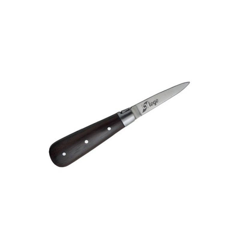 Couteau à huitres et lancette, Objet publicitaire, Couteau à huître en  bois personnalisable massif